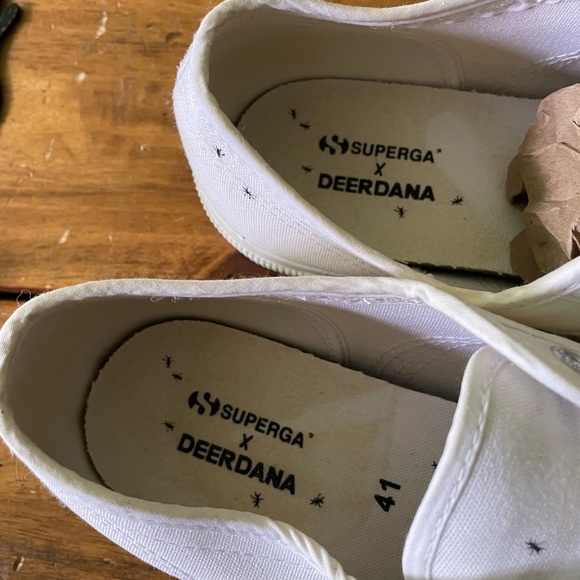 Superga x Deerdana 2750 Ants S00E1E0 White Sneaker Shoes Womens Size 41 - Picture 3 of 12
